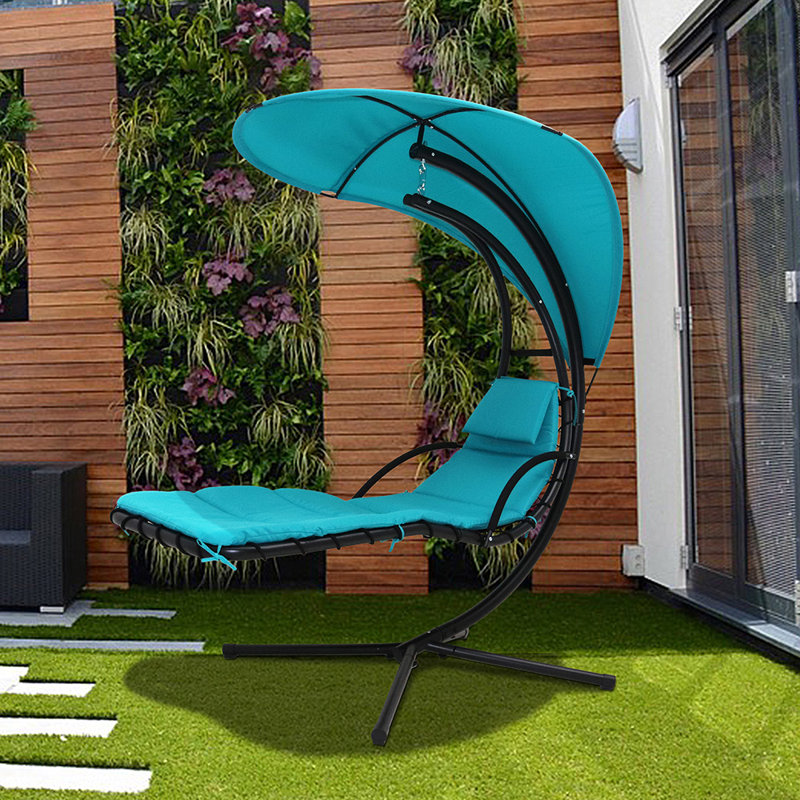 Arlmont & Co. Maisie Floating Hanging Chaise Lounger with Stand